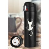 Tusah Kedi Tırmık Desenli Çelik Termos Mug 450 Ml Tek Ebat Keditırmık