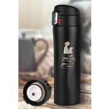 Tusah Kitap Desenli Çelik Termos Mug 450 Ml Tek Ebat Kitap