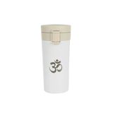 Tusah Yoga Om Desenli Çelik Termos Mug 380 Ml Tek Ebat Beyaz