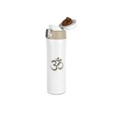 Tusah Yoga Om Desenli Çelik Termos Mug 450 Ml Tek Ebat Beyaz