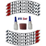 Tusba Market Hankook Otomobil Motosiklet 3D Araç Lastik Jant Yazısı Arma Sticker Şerit | Beyaz _ 8'li Set - 35/40