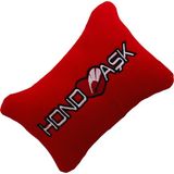 Tusba Market Honda Uyumlu Kırmızı Polar Ortopedik Araç Koltuk Seyahat Nakışlı Boyun Yastık / Tekli