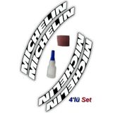 Tusba Market Michelin Otomobil Motosiklet 3D Araç Lastik Jant Yazısı Arma Sticker Şerit | Beyaz _ 4'lü Set - 35/40