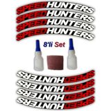 Tusba Market Speedhunters Otomobil Motosiklet 3D Lastik Jant Yazısı Arma Sticker Şerit | Kırmızı Beyaz _ 8'li - 35/40 - Beyaz - Kırmızı