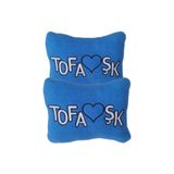 Tusba Market Tofaş Şahin Doğan Kartal Araç Koltuk Seyahat Nakışlı Mavi Oto Boyun Yastığı / 2'li Set