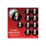 tuse rozet dükkanı 10 Adet 10 Kasım Rozeti 10 Kasım Atatürk Rozeti – 44Mm Buton Rozet, 10 Adet Kişiye Özel