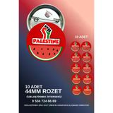 tuse rozet dükkanı FİLİSTİN KARPUZ DİLİMLİ ROZET 44MM Filistin Karpuz Dilimli Rozet 44Mm 10 Adet