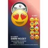 tuse rozet dükkanı KARIŞIK EMOJİ ROZET 44MM Karişik Emoji Rozet 44Mm 10 Adet