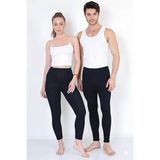 Tusebu Unisex Termal Içlik Alt Tayt – Esnek, Nefes Alır, Kışlık Polar Astarlı (Siyah) - 2XL