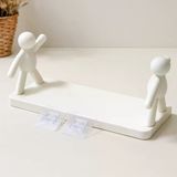 Tutacaklı Yapışkanlı Plastik Etejer Raf 13.5X33 Cm Beyaz - 50'Li