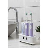 TUTACENTER Şarjlı Diş Fırçası Standı 3 Bölmeli | Diş Macunu ve Fırça Tutucu | Modern Tasarım Plastik Banyo Düzenleyici