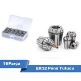Tutex ER32 Cnc Freze Torna Takım Tutucu Pens Seti 16 Parça