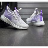 Tutinom Ortopedik Yumuşak Taban Günlük Yazlık Sneaker Spor Ayakkabı Pembe Lila Beyaz Anne Kız Kombini - Lila - Beyaz