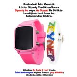 tutkanstore Çocuk Saati Dijital Led Kız Çocuk Kol Saati Isme Özel Hediye Bileklik Aksesuar 4-25 Yaş Açık Pembe