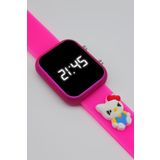 tutkanstore Hello Kitty Figürlü Çocuk Kol Saati Dijital Takvimli Kız Kol Saatleri Hediye Çocuk Saati Pembe