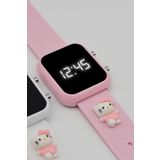 tutkanstore Kitty Figürlü Çocuk Kol Saati Su Geçirmez Kız Kol Saatleri 3 Yaş Üzeri Uyumlu (AÇIK PEMBE)
