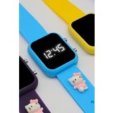 tutkanstore Kitty Figürlü Çocuk Kol Saati Su Geçirmez Kız Kol Saatleri 3 Yaş Üzeri Uyumludur (Mavi)