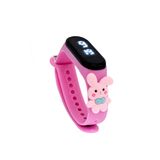 tutkanstore Pembe Yanaklı Tavşan Figürlü Su Geçirmez Çocuk Kol Saati Dijital Led Sıcak Soğuk Dayanıklı