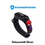 tutkanstore Spiderman Figürlü Çocuk Kol Saati Dokunmatik Led Su Geçirmez Erkek Kol Saati