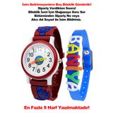 tutkanstore Taraftar Çocuk Kol Saati İsme Özel Bileklik Zamanı Öğretici Bordo Mavi 3 Yaş Üzeri