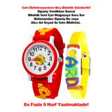 tutkanstore Taraftar Çocuk Kol Saati İsme Özel Sarı Renk Bileklik Zamanı Öğretici Sarı Kırmızı 3 Yaş Üzeri