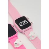 tutkanstore Tavşan Figürlü Çocuk Kol Saati Su Geçirmez Kız Erkek Kol Saatleri 3 Yaş Üzeri Uyumludur (AÇIK PEMBE)