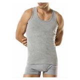 Tutku 0118 (L-3 BEDEN) (1 AD) Ribana Sporcu Rambo Spor Erkek Pamuklu Atlet GRİ