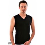 Tutku 0401 V Yaka Pamuklu 3'lü Siyah Erkek Atlet
