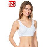 Tutku 12'li Paket%100 Pamuk Penye Yarım Atlet Lambada Sütyen, Beyaz, 110 Beden