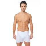 Tutku 3'lü Elastan Beyaz Erkek Boxer