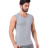 Tutku 3'Lü Paket Erkek Gri Renk V Yaka Fanila Spor Atlet