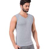 Tutku 401 Erkek V Yaka Ribana Spor Fanila Atlet - S - Gri