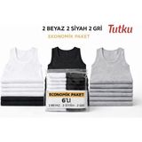 Tutku 6 Erkek Penye Atlet Çok Renkli %100 Pamuklu Rahat Kesim Nefes Alabilir İç Giyim