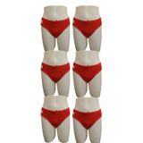 Tutku 6 Lı Paket Ince Bel Fiyonklu Bikini Külot, 40-44, Atagiyimt6786, Kırmızı, kadın