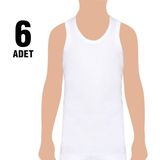 Tutku 6'lı Erkek Çocuk Penye Atlet - 1 - Beyaz