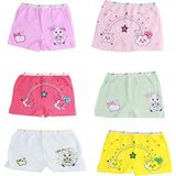 Tutku 6'lı Paket Baskılı Elastan Kız Çocuk Külot Boxer Şort - 7 - 9 Yaş - Renkli