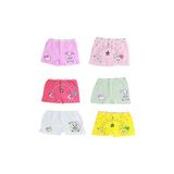 Tutku 6'lı Paket Baskılı Elastan Kız Çocuk Külot Boxer Şort - Renkli - 8 - 9 Yaş