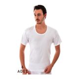 Tutku 6'lı Paket Beyaz Erkek Yarım Kol Fanila
