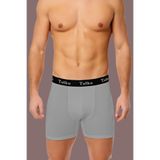 Tutku 6'lı Paket Elastan Spor Erkek Boxer, Gri, M Beden