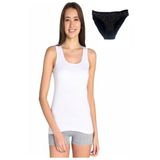 Tutku Beyaz Askılı Ribana Atlet & Desenli Bikini, XL, ELF568T0136CCM, ASORTİ, Kadın