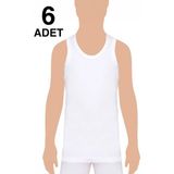 Tutku Beyaz Erkek Çocuk Penye Atlet 6 Adet - 11 - 12 Yaş