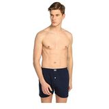 Tutku Düz Havlubel Düğmeli 3'lü Lacivert Erkek Boxer