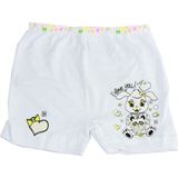 Tutku Elastan Baskılı Kız Çocuk Külot Boxer Şort - 7 - 8 Yaş - Beyaz