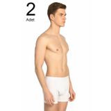 Tutku ELF568T0114CCM2 Beyaz 2 li Paket Likralı Erkek Boxer
