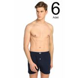 Tutku ELF568T0117CCM6 Lacivert 6 lı Paket Penye Düğmeli Erkek Boxer