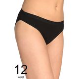 Tutku ELF568T0635CCM12 Siyah 12 li Paket Bikini Kadın Külot