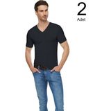 Tutku Elit 1303 V Yaka Kısa Kol Likralı Siyah Erkek Atlet 2'li - XL