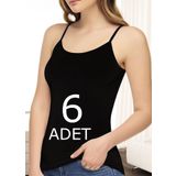 Tutku Elit 2001 6 Adet Siyah Modal Elastan İp Askılı Atlet