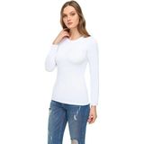 Tutku Elit 2203 Elastan 6 Adet Beyaz Uzun Kol Kadın Body
