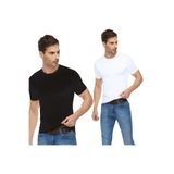 Tutku Elit 2'li Paket Erkek Sıfır Yaka Body T-Shirt,%94 Pamuk%6 Elastan, Siyah-Beyaz, 2XL